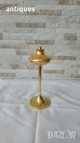 Стара масингова маслена лампа - Handmade Denmark - 1960", снимка 1 - Антикварни и старинни предмети - 37346227