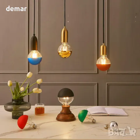 Светодиодна крушка Vanpus E27, 6W, черна полугалванизирана, топло бяло, 2 броя, снимка 3 - Крушки - 48482747