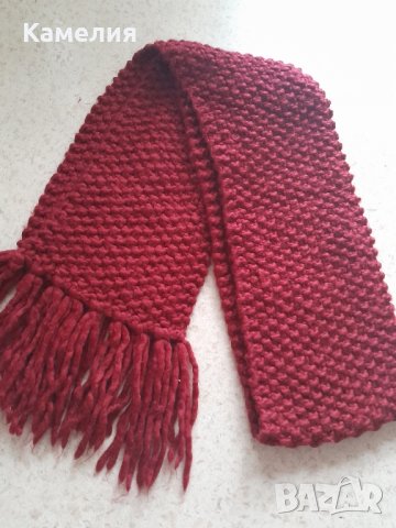 Голям червен зимен шал, снимка 2 - Шалове - 43254354