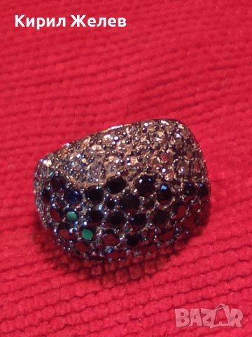 СТАР СРЕБЪРЕН СКЪПОЦЕНЕН АРТ ПРЪСТЕН с МАРКАЗИТИ и ЦИРКОНИ ЛАКИРАНО ОКСИДИРАНО СРЕБРО 26240