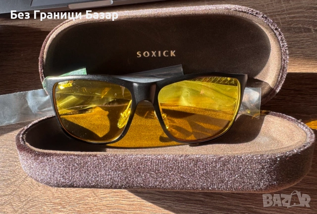 Нови Очила с жълти лещи – анти-синя светлина, нощно шофиране, компютърни очила с калъф, унисекс