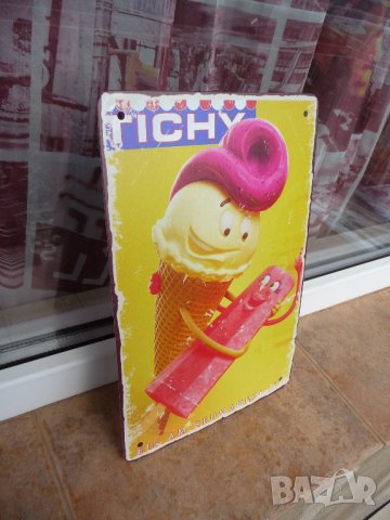 Метална табела харана сладолед на клечка ванилов плодов вкус фунийка, снимка 2 - Други - 43452634