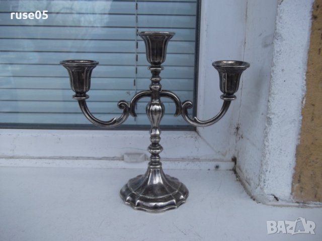 Свещник за три свещи посребрен, снимка 3 - Други ценни предмети - 44034957