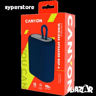 Speakers Wireless Bluetooth CANYON BSP-4 Син SS301497, снимка 4 - Bluetooth тонколони - 39897771