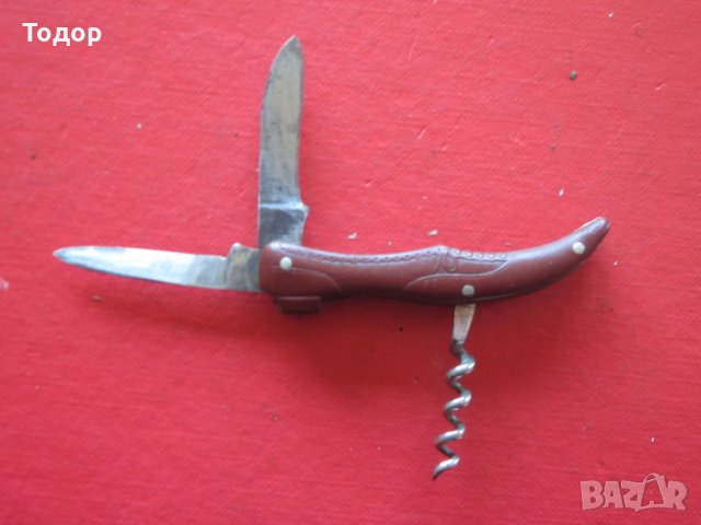 Уникален немски  нож дамско краче сойка бакелит ножче, снимка 2 - Ножове - 26273245