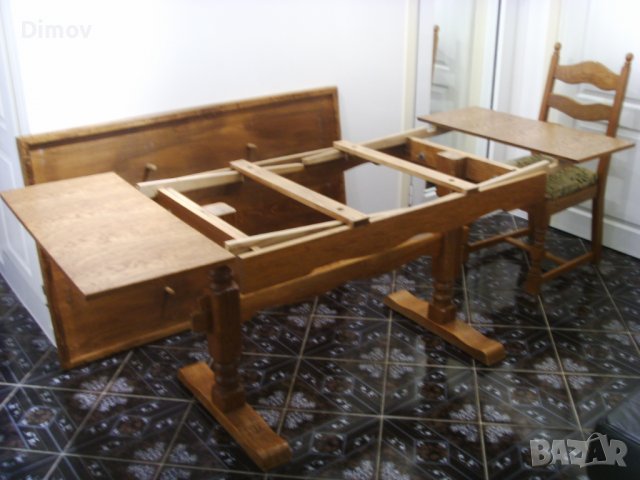 Маса с 4 стола, масив. Внос., снимка 11 - Маси - 37766221