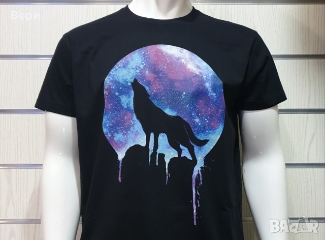 Нова мъжка тениска с дигитален печат Вълк - Луна, Серия вълци, снимка 14 - Тениски - 29040558