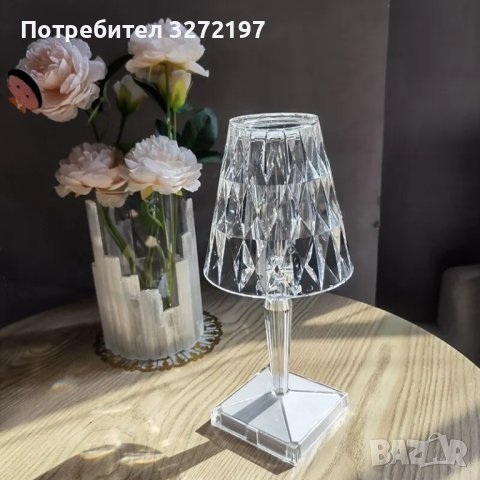 LED настолна акрилна лампа ,16 цвята с дистанционно упр.,USB зареждане,, снимка 6 - Настолни лампи - 43270163