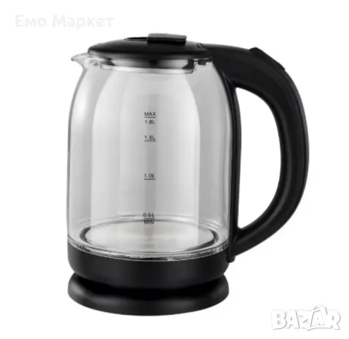 Електрическа кана Rosberg, 1800W, 1.8 л, стъклена, Черен. Гаранция 24 месеца , снимка 4 - Кани - 49451929