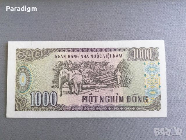 Банкнота - Виетнам - 1000 донги UNC | 1988г., снимка 2 - Нумизматика и бонистика - 40140244