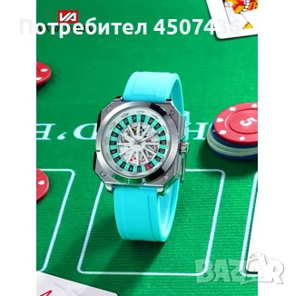 VA VA VOOM спортен часовник с функция за рулетка,силиконова каишка, светещ квадратен циферблат,3ATM, снимка 6 - Мъжки - 52746469