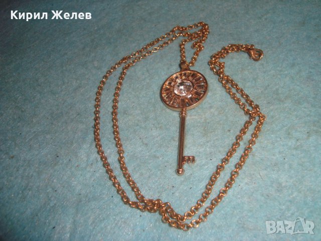 "ЗЛАТНОТО КЛЮЧЕ" - ЗЛАТИСТО КЛЮЧЕ АРТ МЕДАЛЬОН с ГОЛЯМ ФАСЕТ КРИСТАЛ 14341, снимка 8 - Колиета, медальони, синджири - 35321595