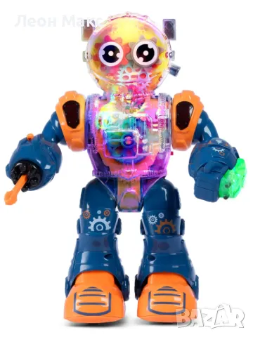 Светещ Робот прозрачен с изтрелвачка, снимка 2 - Музикални играчки - 47871575