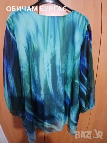 НОВА КРАСИВА ТУНИКА ОТ ФИН ШИФОН В МОРСКИ ЦВЕТОВЕ С ПОТНИЧЕ, снимка 2 - Туники - 50996469