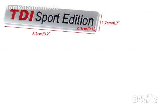 Метална 3D TDI Спортно Лого за багажника или вратите, снимка 2 - Аксесоари и консумативи - 27297969