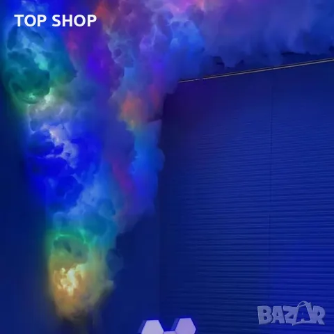 Glucrean LED светлина 3D Thundercloud, Многоцветна лента, 1 бр,6 метра, снимка 5 - Лед осветление - 49515910