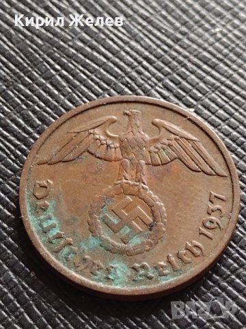 ДВЕ МОНЕТИ 1 райхспфенинг 1943г. - 2 райхспфенинг 1937г. ГЕРМАНИЯ ТРЕТИ РАЙХ С СВАСТИКА 26704, снимка 6 - Нумизматика и бонистика - 38466650