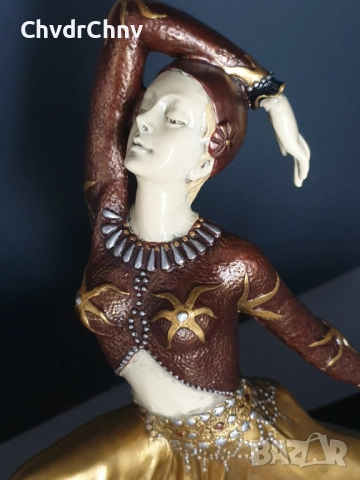 30см-9кг Chiparus статуетка/френска бронзова скулптура/Арт Деко фигура кабаретна танцьорка-балерина, снимка 7 - Статуетки - 52457609