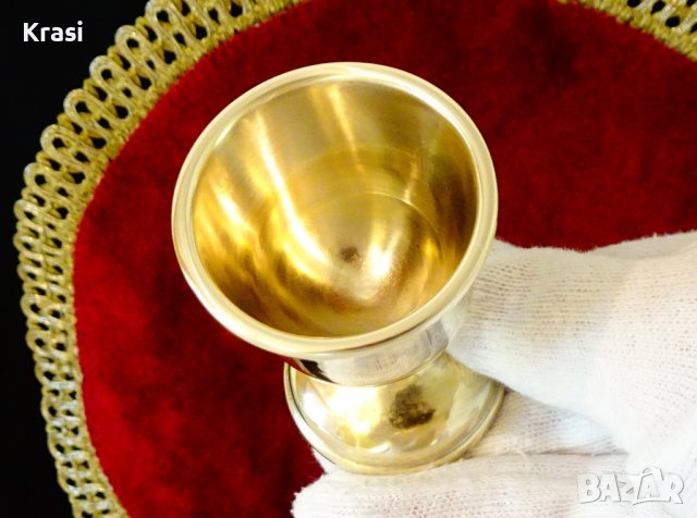 Бронзова чаша за ракия с двойни стени, снимка 2 - Чаши - 38459972