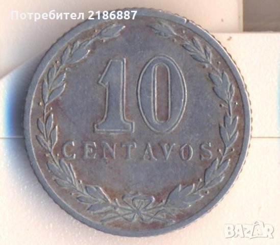 Аржентина 10 сентавос 1921 година , снимка 1 - Нумизматика и бонистика - 26757160