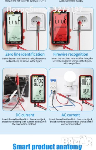 ANENG 620A Цифров интелигентен мултиметър,True RMS автоматичен измервател на електрически капацитет, снимка 8 - Друга електроника - 43171361