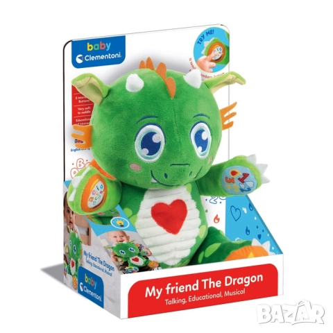 Clementoni Baby Dino Dragon интерактивна плюшена играчка , снимка 4 - Плюшени играчки - 52924614