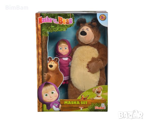 Оригинален комплект Маша и Мечока - плюшен мечок и кукла Маша / Simba, снимка 3 - Плюшени играчки - 43361834
