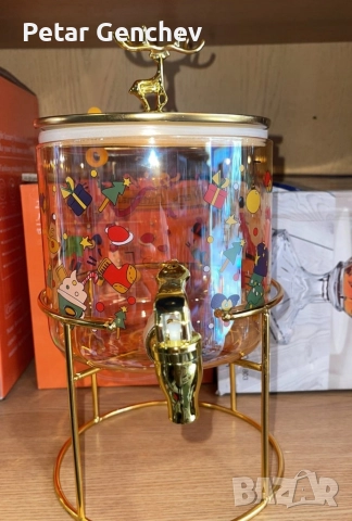 Стъклен дозатор с плавен кран, устойчив на топло/студено,, снимка 6 - Декорация за дома - 52892232