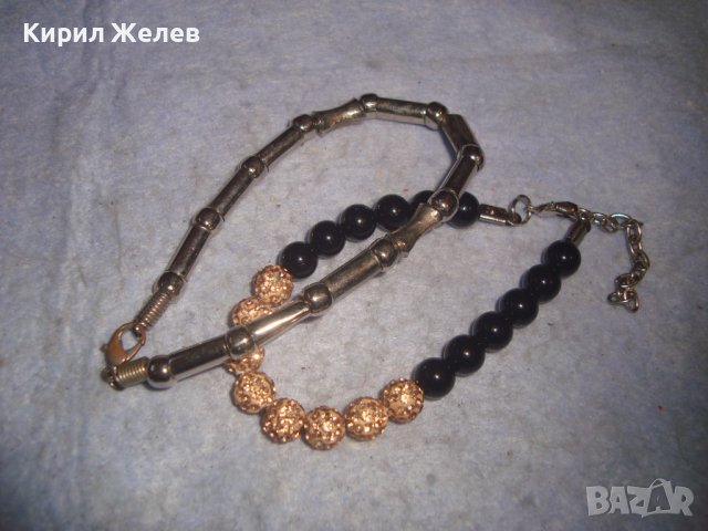 ДВЕ РЕТРО АРТ ГРИВНИ ПОСРЕБРЕНА и ТОПЧЕТА с КРИСТАЛЧЕТА ХЕНД МЕЙД БИЖУТА 18991, снимка 4 - Гривни - 37026961