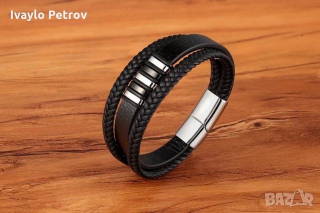 Луксозни мъжки гривни естествена кожа - различни модели , снимка 3 - Гривни - 35428501
