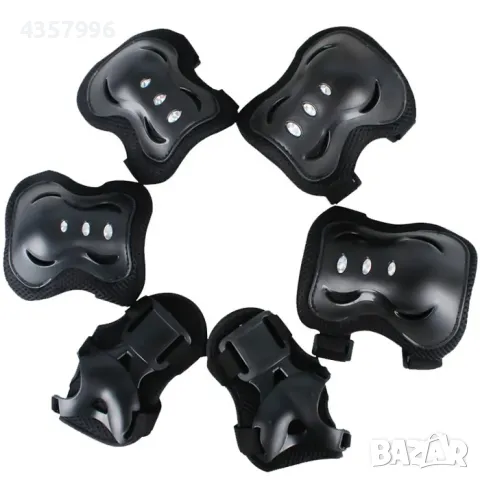  Детски наколенки РА423 - 6бр / к-т - ЧЕРНИ, снимка 2 - Аксесоари и консумативи - 49089254