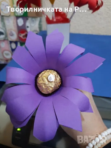 Бонбони Ferrero Rocher в цвете. , снимка 4 - Ръчно изработени сувенири - 48632442