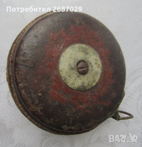 Стара ролетка 10 метра,  ролетка за мерене, кожа месинг маркировка, кутия кожа и дърво за цигари, снимка 5 - Антикварни и старинни предмети - 32607772