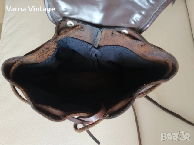  Стилна дамска чанта от естествена кожа и плат в етно стил, снимка 8 - Чанти - 49914416