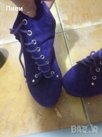 Лилави обувки на платформа , снимка 4 - Дамски елегантни обувки - 39307957