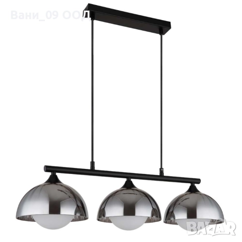 Полилей с абажури от опушено стъкло, снимка 3 - Лампи за таван - 51665560