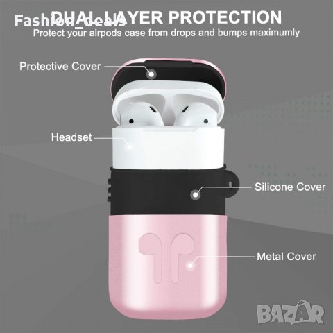 Нов Защитен Метален калъф за корпуса кутия на слушалки Apple Airpods 1 и 2, снимка 2 - Други - 33615762