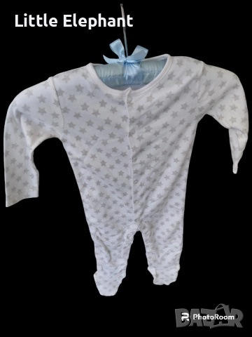 Цяла пижамка ромпър за 12-18 мес момченце средни сиви звезди,колекция"Stars",Англия/нова