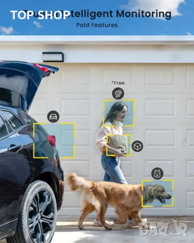 ieGeek 2K безжична WiFi 360°PTZ охранителна камера за наблюдение захранвана със слънчева батерия, снимка 6 - Аналогови камери - 49092984