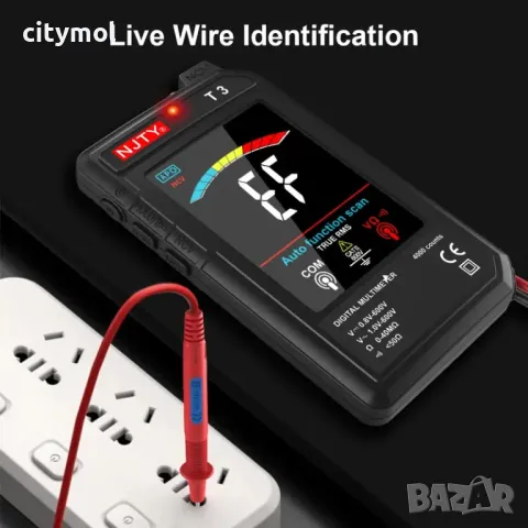 Акумулаторен цифров мултицет, автоматично регулиране на обхвата,LCD дисплей, AC/DC напрежение, съпро, снимка 2 - Други инструменти - 49132687