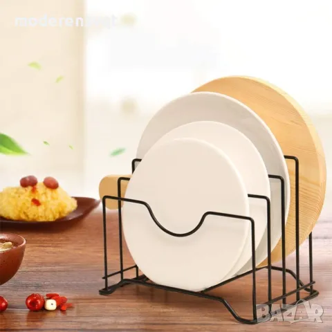 Кухненски органайзер поставка за капаци и дъски с 4 отделения, снимка 5 - Аксесоари за кухня - 50082375