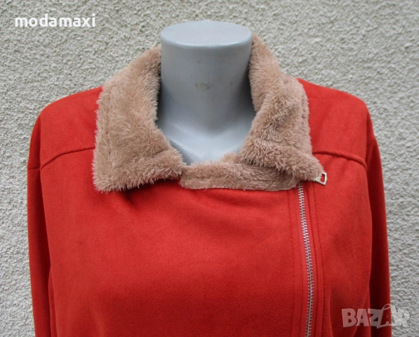 3XL Ново кожухче от велур, снимка 4 - Палта, манта - 53180511