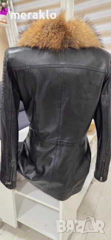 дамско яке, естествена кожа и яка от лисица , снимка 2 - Якета - 53339502