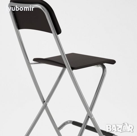 НОВ Бар стол сгъваем, метал и дърво, снимка 3 - Столове - 39606615