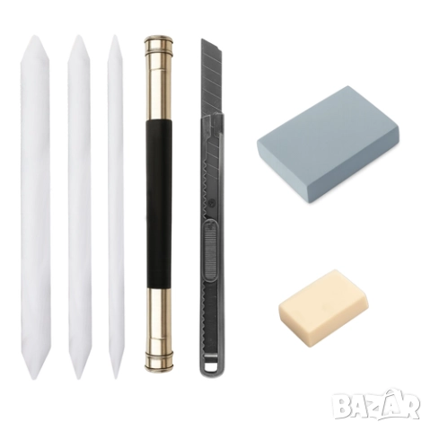 Комплект графитни моливи за рисуване / Faber castell моливи за графика, снимка 6 - Ученически пособия, канцеларски материали - 52863796