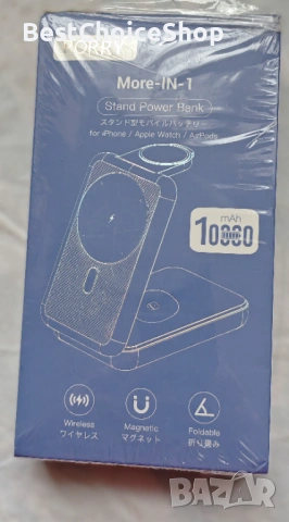 RORRY 10000mAh магнитна външна батерия, безжична зарядна станция, снимка 2 - Външни батерии - 53244486