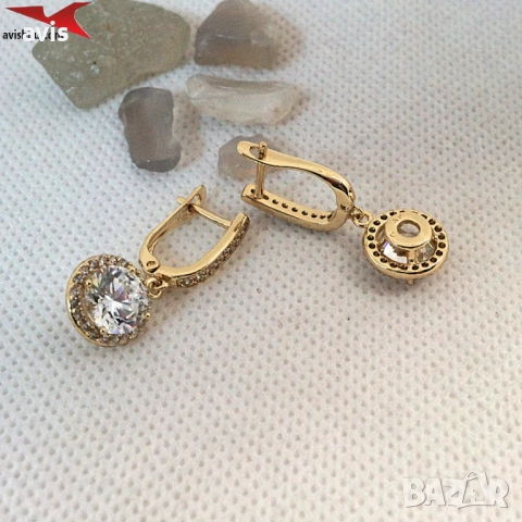 Обеци с 14К златно покритие 2141840, снимка 3 - Обеци - 52889862