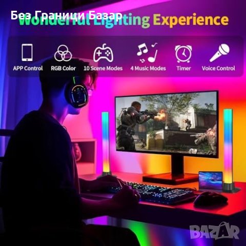 Нови Гейминг RGB Ленти 30CM Смарт Управление Музикален Режим, снимка 3 - Други - 43666678