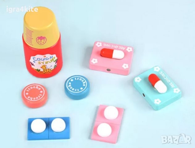 НАМАЛЕНА ЦЕНА НА Медицински комплект от дърво за детска игра "Чичо доктор", снимка 5 - Образователни игри - 34905404