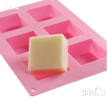 6 квадрата квадрати квадрат силиконов молд форма калъп сапун гипс, снимка 2 - Форми - 28972004